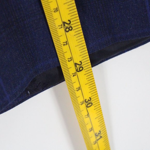 Ryan Seacrest Blazer Mens Navy Blue Plaid Casual Two Button Front Lined Size 40R - Picture 10 of 10